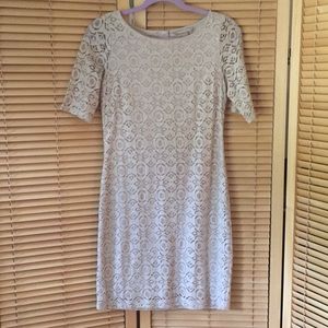 Banana Republic Lace, lined, cream dress Size 2